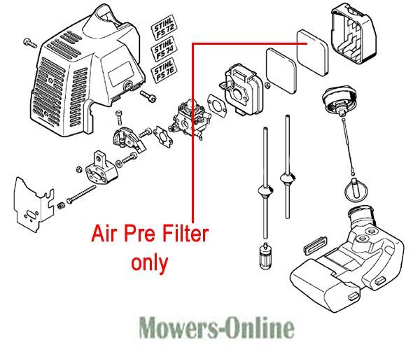 P - Mowers Online Air Pre Filter replacement parts diagram