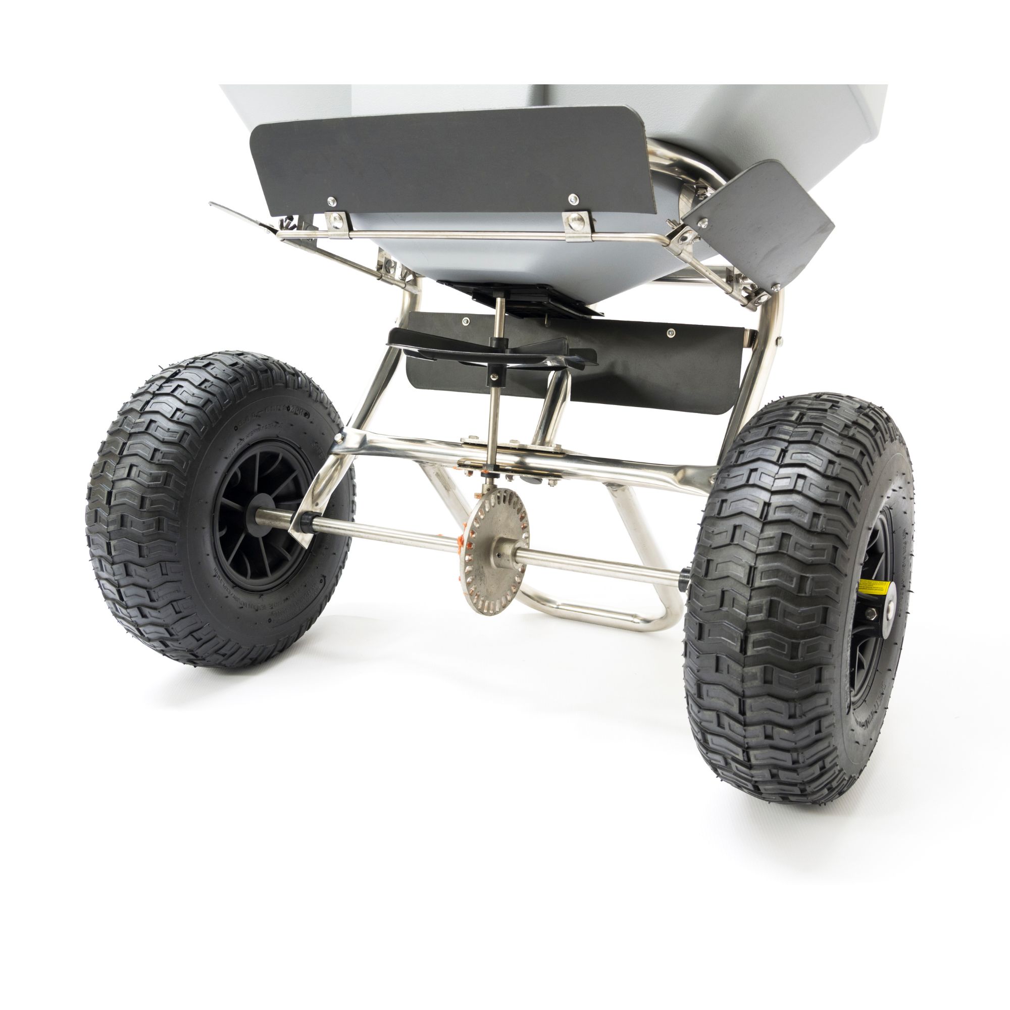bgozu5gfo5t.jpg - Mowers Online Wheeled broadcast spreader with hopper and pneumatic tires