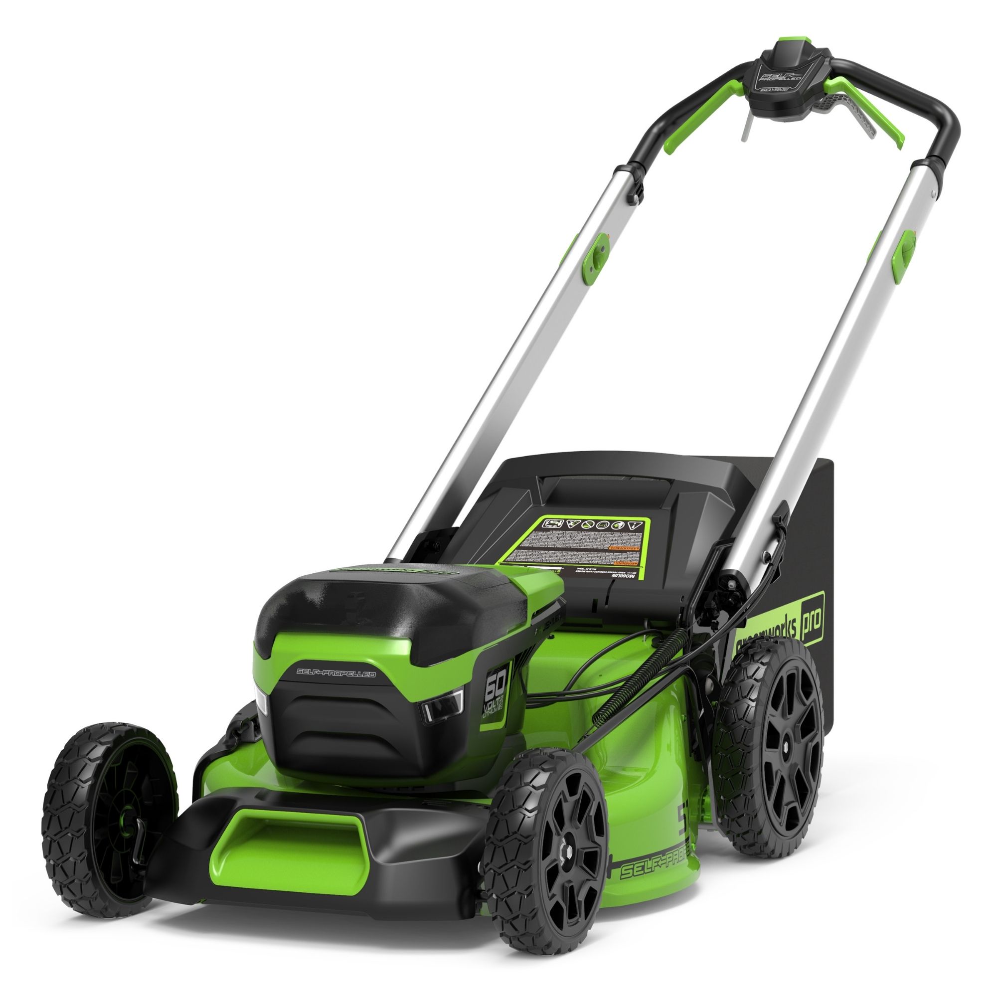 bgrpndiqhgl.jpg - Mowers Online Green and black cordless electric lawn mower