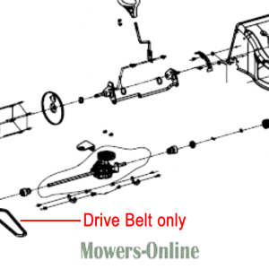 Drive belt assembly diagram for lawn mower