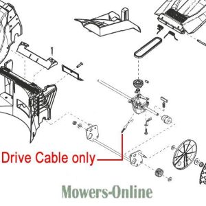 Lawn mower drive cable exploded parts diagram
