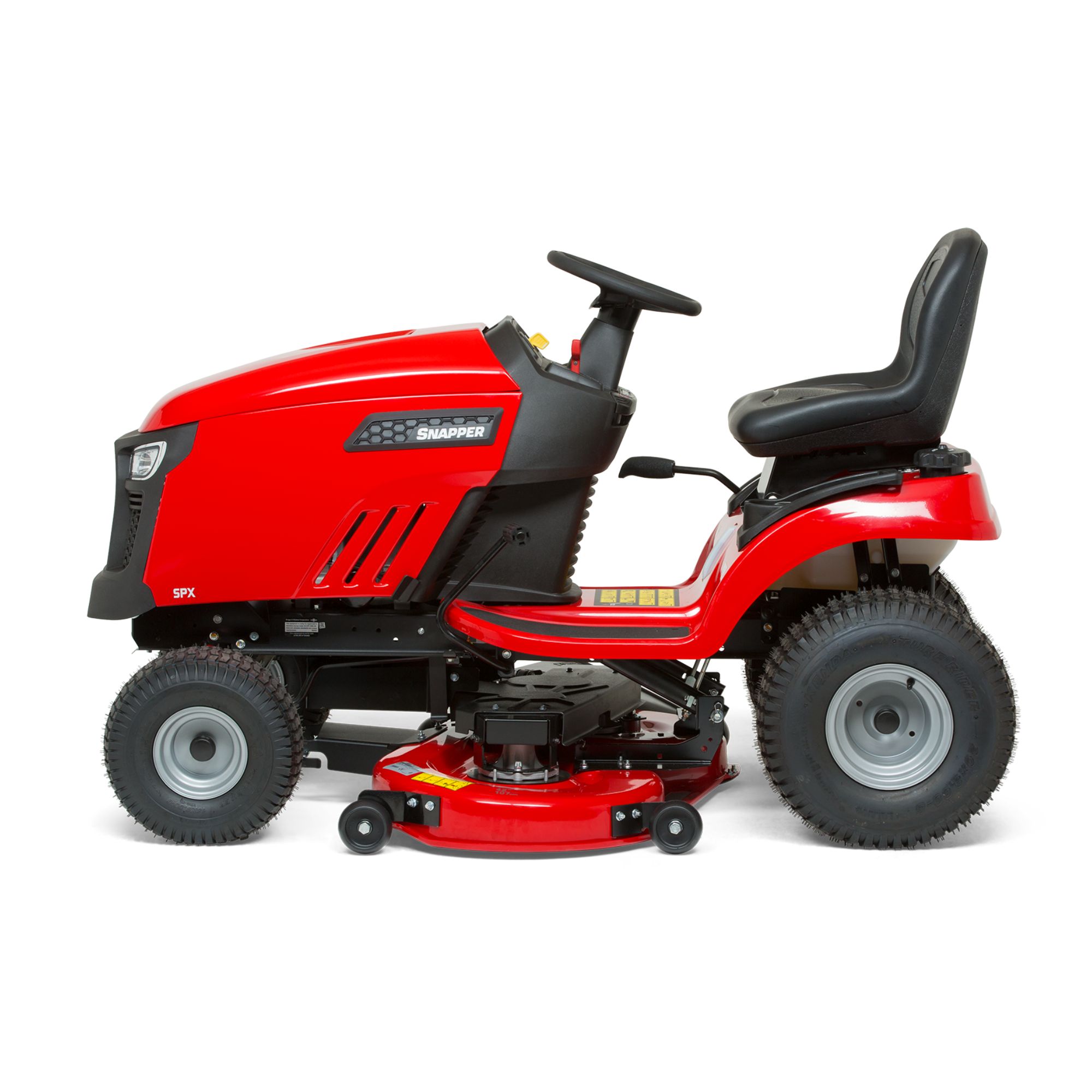 bm3c1spcmel.jpg - Mowers Online Red riding lawn mower with deck