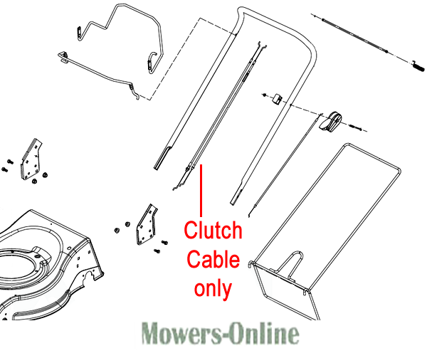 boxyjz2y44i.png - Mowers Online Clutch cable parts diagram for lawn mower
