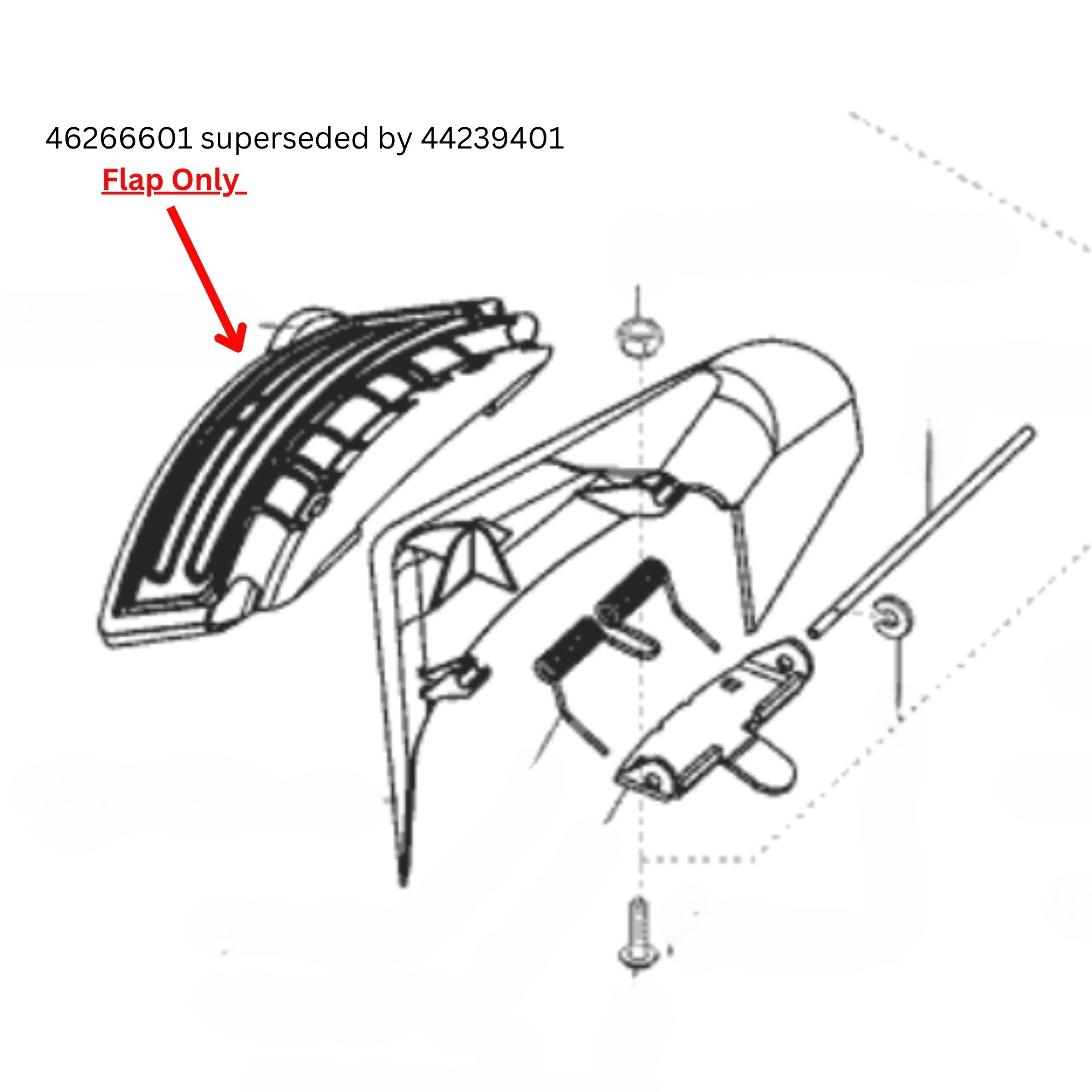 bpaahdfotao.jpg - Mowers Online Automotive brake flap assembly diagram with parts.