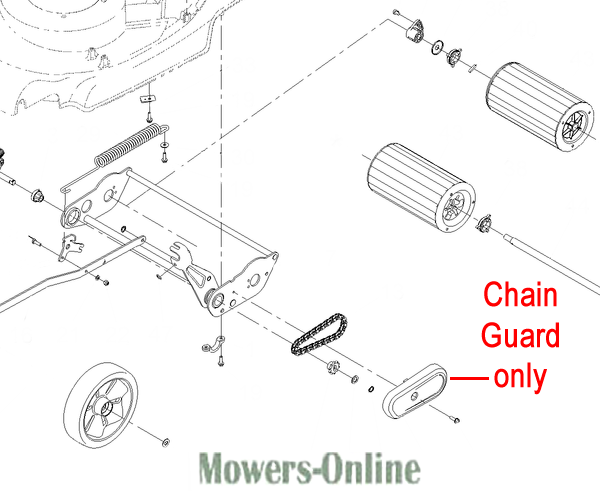 bso3qdcdbmz.png - Mowers Online Lawn mower chain guard parts diagram