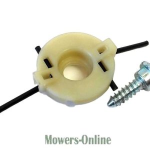 Lawn mower blade adapter with mounting screw