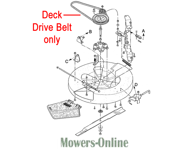 bt4yw3b5fu5.png - Mowers Online Lawn mower deck drive belt assembly diagram