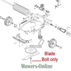 Lawn mower blade and bolt assembly diagram