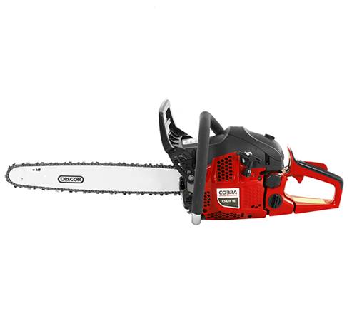 c22eocfinkz.jpg - Mowers Online Gas powered chainsaw with red housing