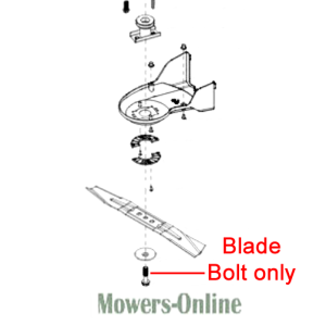 Lawn mower blade and bolt assembly diagram
