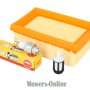 Lawn mower maintenance kit with air filter and spark plug