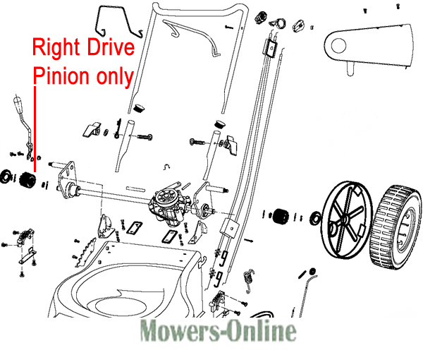 clz1kvk0sww.png - Mowers Online Lawn mower right drive pinion parts diagram