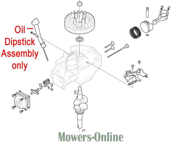 cml2vezfbqh.png - Mowers Online Engine oil dipstick assembly parts diagram