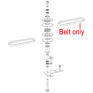 Lawn mower belt replacement diagram and part.
