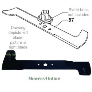 Lawn mower blade assembly with boss boss