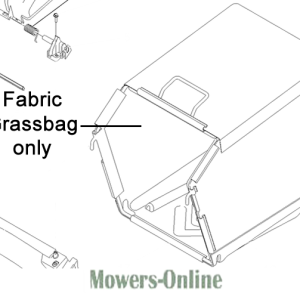 Fabric grassbag assembly diagram for lawn mower