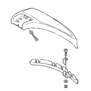 Motorcycle fender and mounting bracket assembly diagram