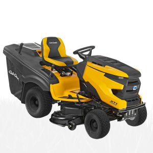 Cub Cadet XT1 riding lawn mower with bagger