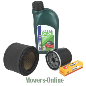 Lawn mower service kit with oil and filters