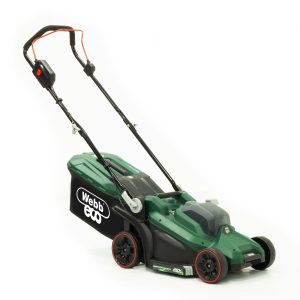 Electric push lawn mower with grass bag
