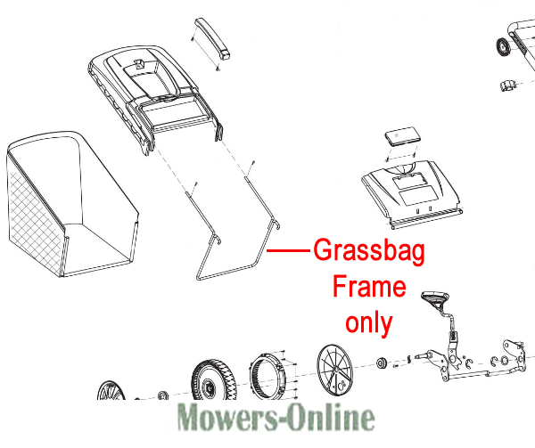 dd34btp0cne.png - Mowers Online Grassbag frame assembly parts diagram