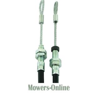 Pair of lawn mower throttle cables with connectors