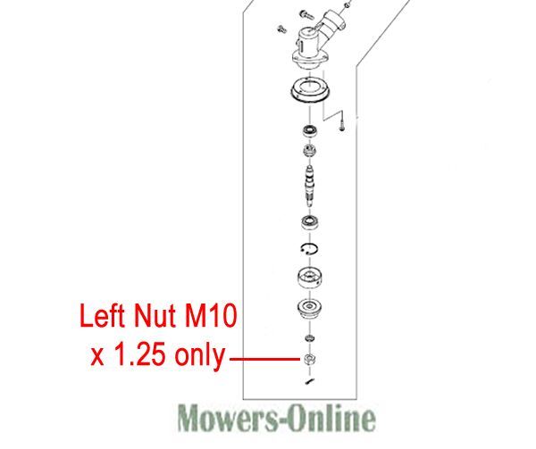 P - Mowers Online Left Nut M10 x 1.25 parts diagram