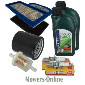 Lawn mower maintenance kit with filters and oil