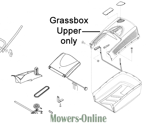 dl5hch23tov.png - Mowers Online Grassbox upper assembly parts diagram
