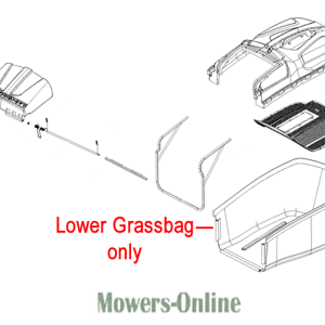 Lower grassbag for push lawn mower