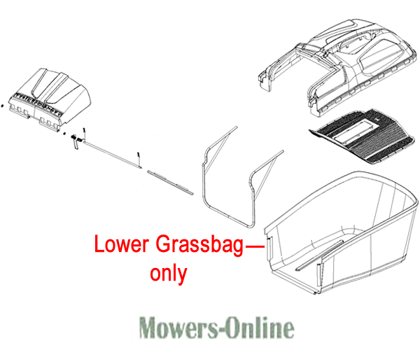 dlapltd3mxc.png - Mowers Online Lower grassbag for push lawn mower