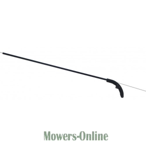 Curved garden tool with long handle and hook end