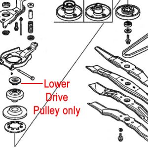 Lawn mower blade drive pulley assembly diagram