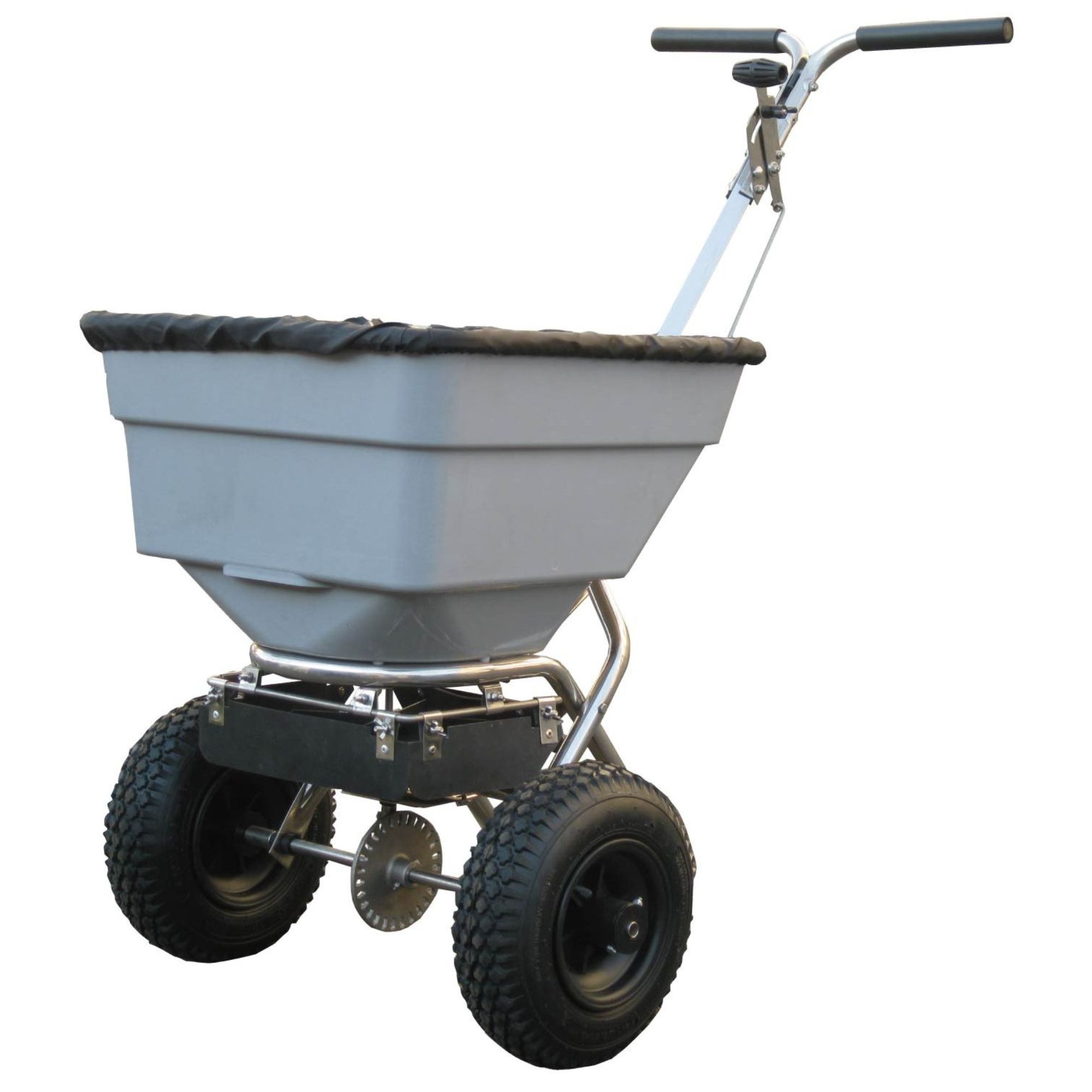 dtx0ua54unw.jpg - Mowers Online Push spreader with handlebar steering and pneumatic tires