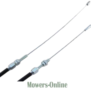 Two throttle cables with connectors and sleeves