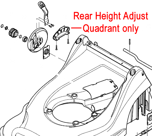 dxfoetkhzoy.png - Mowers Online Quadrant rear height adjust assembly diagram