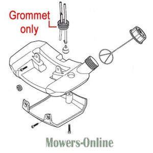 Lawn mower deck assembly diagram with grommet