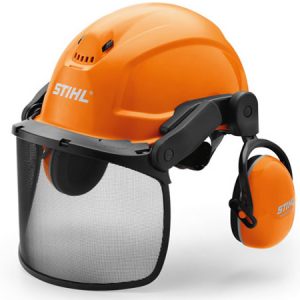 STIHL safety helmet with face shield and ear protection