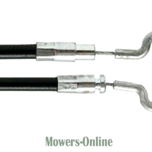 Pair of black throttle cables with metal connectors
