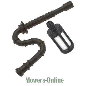 Fuel line filter assembly for lawn mower engine