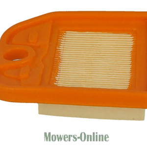 Orange lawn mower air filter cartridge