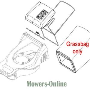 Lawn mower grass bag replacement parts diagram