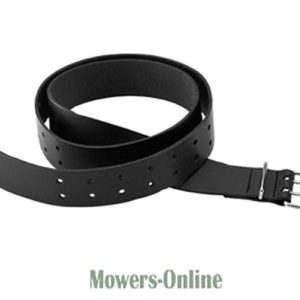 Black leather belt with metal buckle