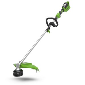 Cordless string trimmer with shoulder strap