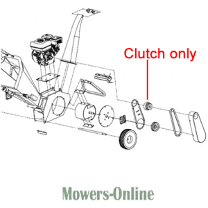 Clutch assembly diagram for walk-behind chipper