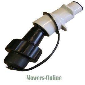 Lawn mower fuel line connector assembly