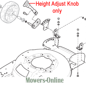 Lawn mower height adjust knob assembly diagram