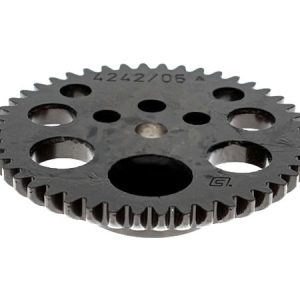Metal gear with holes and teeth marking