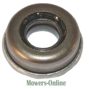 Flanged ball bearing for lawn mower equipment