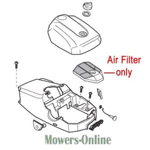 Lawn mower air filter assembly diagram